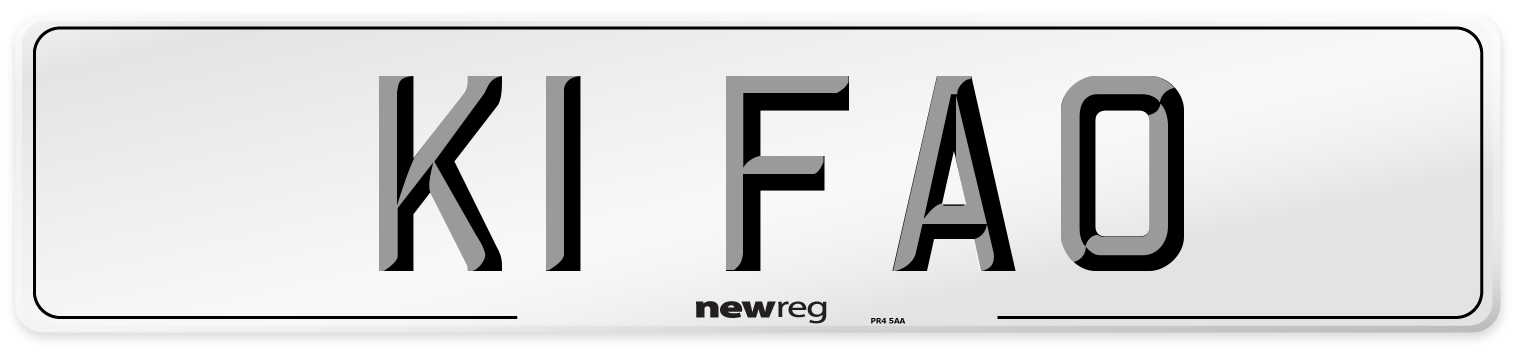 K1 FAO Number Plate from New Reg